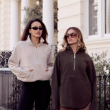 Cosy fleece Beige drawstring