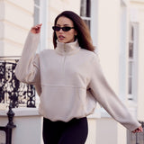 Cosy fleece Beige drawstring