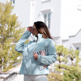 Cosy fleece Powder Blue drawstring