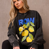 Acid Wash Cotton Crew Lemon